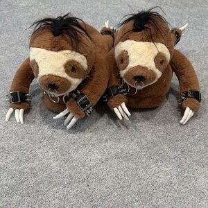 Current Mood Brown Plush Sloth Grunge Slippers